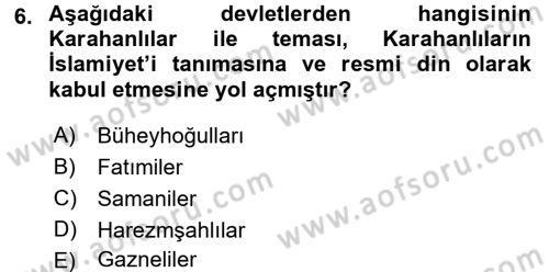 Türk İdare Tarihi Dersi 2016 - 2017 Yılı 3 Ders Sınav Soruları 6. Soru