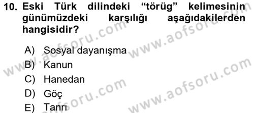 Türk İdare Tarihi Dersi 2016 - 2017 Yılı (Vize) Ara Sınav Soruları 10. Soru