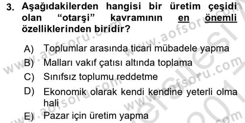 Türk İdare Tarihi Dersi Ara Sınavı Deneme Sınav Soruları 3. Soru