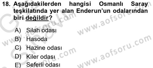 Türk İdare Tarihi Dersi Ara Sınavı Deneme Sınav Soruları 18. Soru