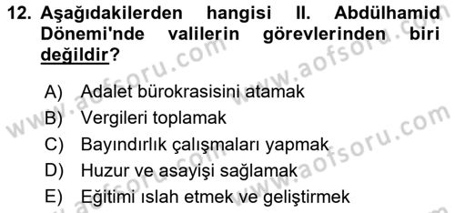 Türk İdare Tarihi Dersi 2018 - 2019 Yılı 3 Ders Sınav Soruları 12. Soru