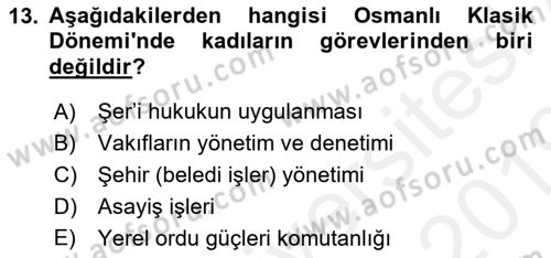 Türk İdare Tarihi Dersi Ara Sınavı Deneme Sınav Soruları 13. Soru
