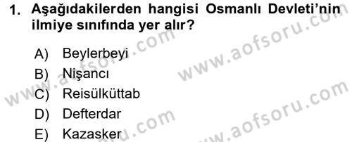 Türk İdare Tarihi Dersi 2018 - 2019 Yılı Yaz Okulu Sınav Soruları 1. Soru