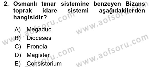 Türk İdare Tarihi Dersi 2018 - 2019 Yılı Yaz Okulu Sınav Soruları 2. Soru