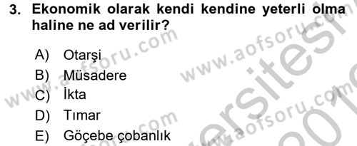 Türk İdare Tarihi Dersi 2018 - 2019 Yılı Yaz Okulu Sınav Soruları 3. Soru