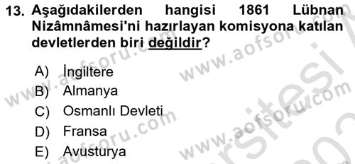 Türk İdare Tarihi Dersi 2020 - 2021 Yılı Yaz Okulu Sınav Soruları 13. Soru
