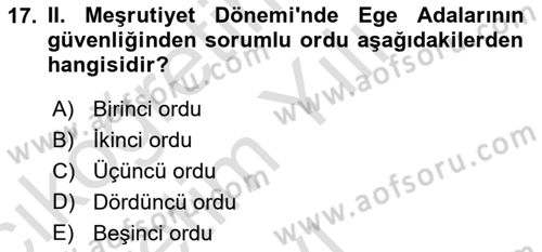 Türk İdare Tarihi Dersi 2020 - 2021 Yılı Yaz Okulu Sınav Soruları 17. Soru