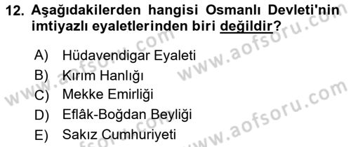 Türk İdare Tarihi Dersi 2021 - 2022 Yılı (Vize) Ara Sınav Soruları 12. Soru