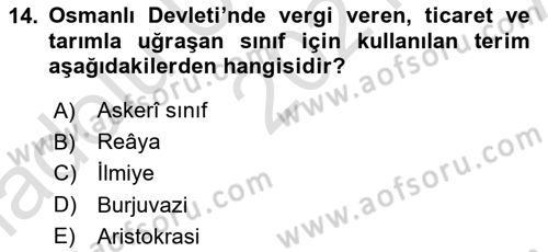 Türk İdare Tarihi Dersi 2021 - 2022 Yılı (Vize) Ara Sınav Soruları 14. Soru
