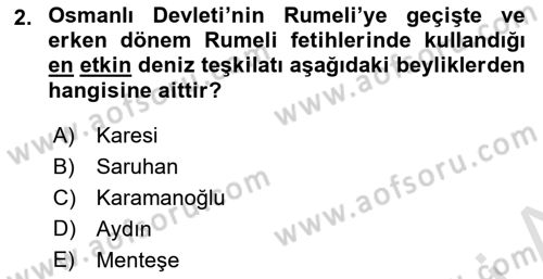Türk İdare Tarihi Dersi 2021 - 2022 Yılı (Final) Dönem Sonu Sınav Soruları 2. Soru