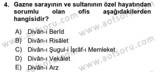 Türk İdare Tarihi Dersi 2021 - 2022 Yılı (Final) Dönem Sonu Sınav Soruları 4. Soru