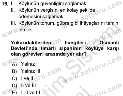 Türk İdare Tarihi Dersi 2022 - 2023 Yılı (Vize) Ara Sınav Soruları 16. Soru