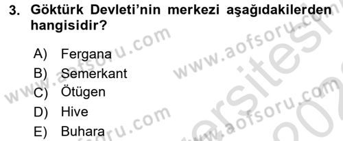 Türk İdare Tarihi Dersi 2022 - 2023 Yılı (Vize) Ara Sınav Soruları 3. Soru