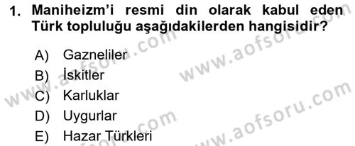 Türk İdare Tarihi Dersi 2022 - 2023 Yılı (Final) Dönem Sonu Sınav Soruları 1. Soru