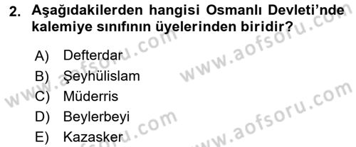 Türk İdare Tarihi Dersi 2022 - 2023 Yılı (Final) Dönem Sonu Sınav Soruları 2. Soru