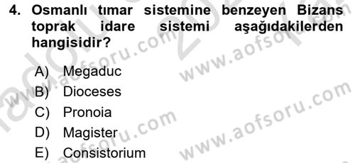 Türk İdare Tarihi Dersi 2022 - 2023 Yılı Yaz Okulu Sınav Soruları 4. Soru
