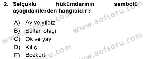 Türk İdare Tarihi Dersi 2023 - 2024 Yılı (Vize) Ara Sınav Soruları 2. Soru