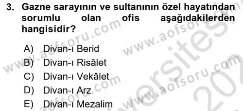 Türk İdare Tarihi Dersi Ara Sınavı Deneme Sınav Soruları 3. Soru