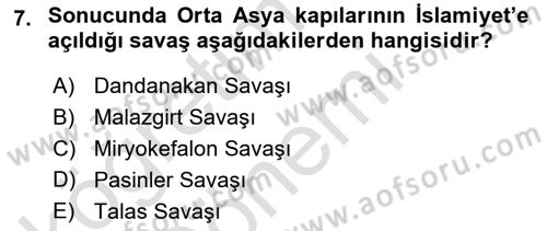 Türk İdare Tarihi Dersi 2023 - 2024 Yılı (Vize) Ara Sınav Soruları 7. Soru