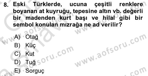 Türk İdare Tarihi Dersi 2023 - 2024 Yılı (Vize) Ara Sınav Soruları 8. Soru