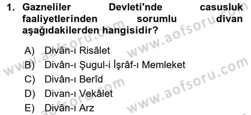 Türk İdare Tarihi Dersi 2023 - 2024 Yılı Yaz Okulu Sınav Soruları 1. Soru