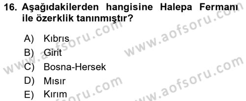 Türk İdare Tarihi Dersi 2023 - 2024 Yılı Yaz Okulu Sınav Soruları 16. Soru
