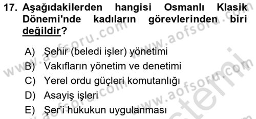 Türk İdare Tarihi Dersi Ara Sınavı Deneme Sınav Soruları 17. Soru