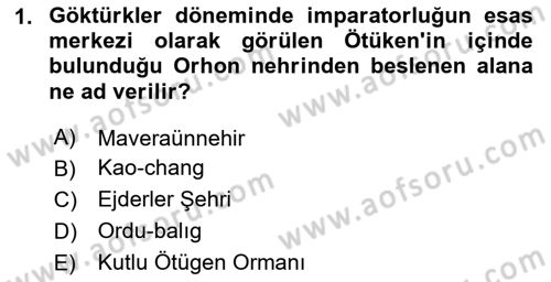 Türk İdare Tarihi Dersi 2025 - 2026 Yılı (Vize) Ara Sınav Soruları 1. Soru
