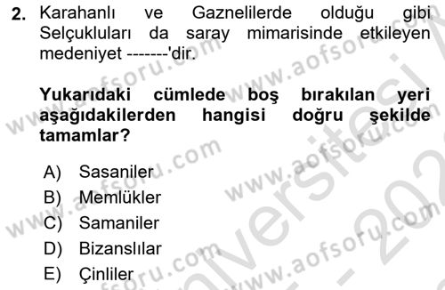 Türk İdare Tarihi Dersi 2025 - 2026 Yılı (Final) Dönem Sonu Sınav Soruları 2. Soru