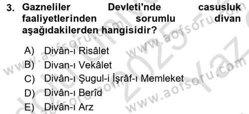 Türk İdare Tarihi Dersi 2025 - 2026 Yılı Yaz Okulu Sınav Soruları 3. Soru