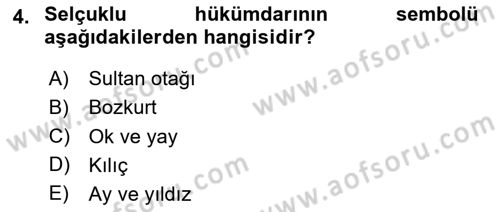 Türk İdare Tarihi Dersi 2025 - 2026 Yılı Yaz Okulu Sınav Soruları 4. Soru