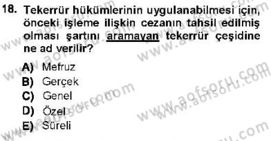 Vergi Ceza Hukuku Dersi 2012 - 2013 Yılı (Vize) Ara Sınav Soruları 18. Soru