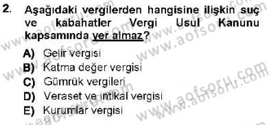 Vergi Ceza Hukuku Dersi 2012 - 2013 Yılı (Vize) Ara Sınav Soruları 2. Soru