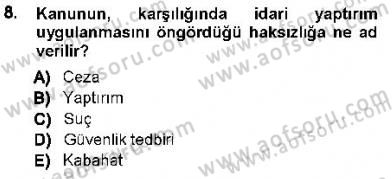 Vergi Ceza Hukuku Dersi 2012 - 2013 Yılı (Vize) Ara Sınav Soruları 8. Soru