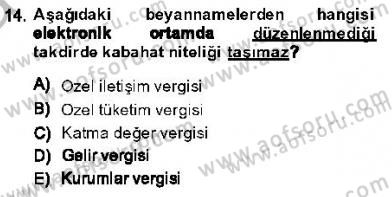 Vergi Ceza Hukuku Dersi 2013 - 2014 Yılı (Vize) Ara Sınav Soruları 14. Soru