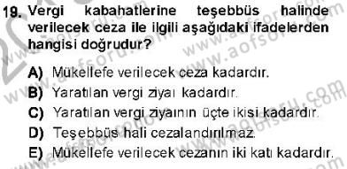 Vergi Ceza Hukuku Dersi Ara Sınavı Deneme Sınav Soruları 19. Soru