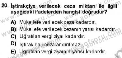 Vergi Ceza Hukuku Dersi Ara Sınavı Deneme Sınav Soruları 20. Soru
