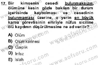 Vergi Ceza Hukuku Dersi 2013 - 2014 Yılı (Final) Dönem Sonu Sınav Soruları 17. Soru