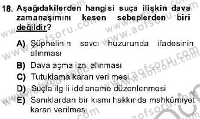 Vergi Ceza Hukuku Dersi 2013 - 2014 Yılı (Final) Dönem Sonu Sınav Soruları 18. Soru