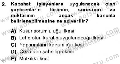 Vergi Ceza Hukuku Dersi 2013 - 2014 Yılı (Final) Dönem Sonu Sınav Soruları 2. Soru