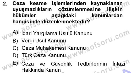 Vergi Ceza Hukuku Dersi 2014 - 2015 Yılı (Vize) Ara Sınav Soruları 2. Soru