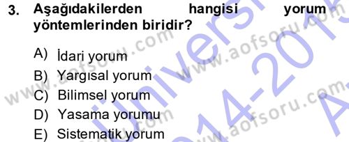 Vergi Ceza Hukuku Dersi 2014 - 2015 Yılı (Vize) Ara Sınav Soruları 3. Soru