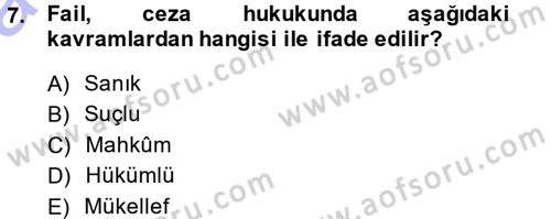 Vergi Ceza Hukuku Dersi 2014 - 2015 Yılı (Vize) Ara Sınav Soruları 7. Soru