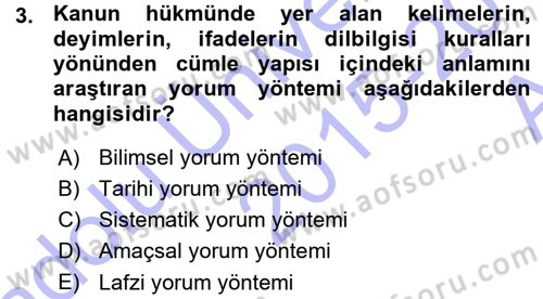 Vergi Ceza Hukuku Dersi Ara Sınavı Deneme Sınav Soruları 3. Soru