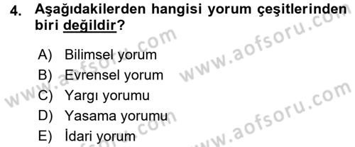 Vergi Ceza Hukuku Dersi Ara Sınavı Deneme Sınav Soruları 4. Soru