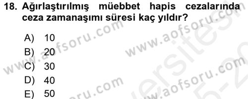 Vergi Ceza Hukuku Dersi 2015 - 2016 Yılı Tek Ders Sınav Soruları 18. Soru