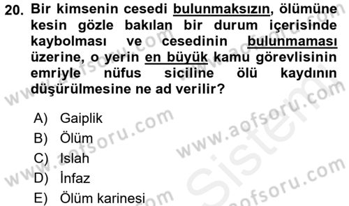 Vergi Ceza Hukuku Dersi 2017 - 2018 Yılı 3 Ders Sınav Soruları 20. Soru