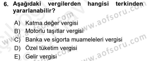 Vergi Ceza Hukuku Dersi 2017 - 2018 Yılı 3 Ders Sınav Soruları 6. Soru