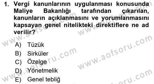 Vergi Ceza Hukuku Dersi 2017 - 2018 Yılı (Vize) Ara Sınav Soruları 1. Soru