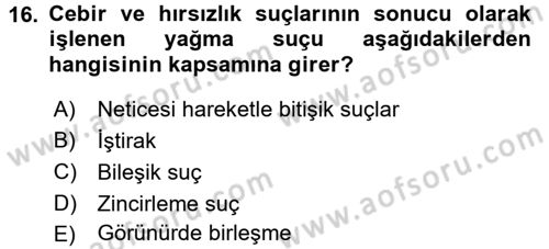 Vergi Ceza Hukuku Dersi 2017 - 2018 Yılı (Final) Dönem Sonu Sınav Soruları 16. Soru